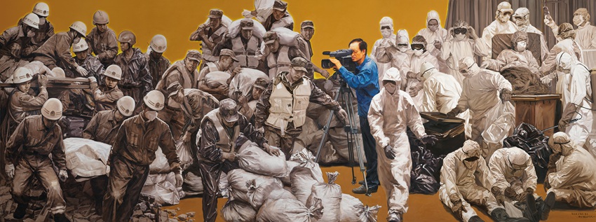 《偉大時代的記錄者——高思杰》——張志堅 劉海洋 李卓 300cm×800cm 油畫 2017